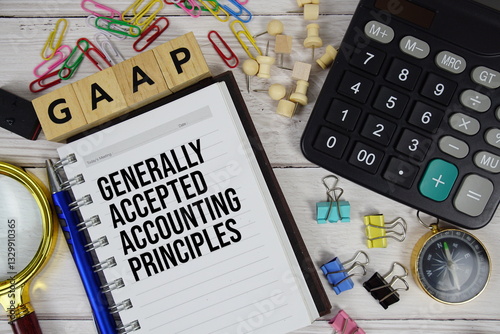 Bild auf Leinwand GAAP - Generally Accepted Accounting Principles acronym on notepad, Business and
