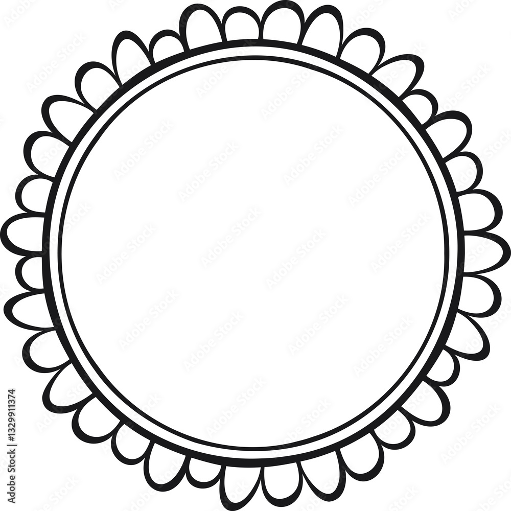 Circular border with small curved lines. Vector illustration made with lines creating a circular border. Circular border with small curved lines. Vector illustration made with lines creating a circular border.
