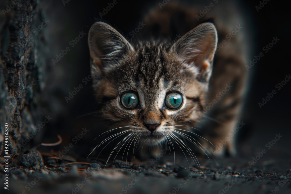 Fearful Kitten with Wide Eyes Fearful Kitten with Wide Eyes