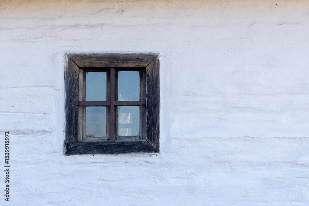 wooden window on an old romanian house wooden window on an old romanian house