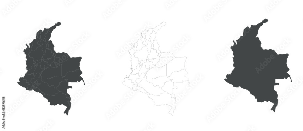 Obraz premium Colombia map set illustrations eps 10