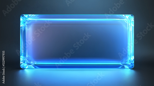 Wallpaper Mural Rectagle transparent glass with a blue tint, realistic plate. acrylic or glass texture frame. png. Tinted Glows. Illustration Torontodigital.ca