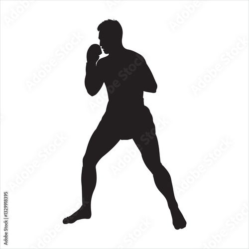 Silhouette of a boxer throwing a punch

