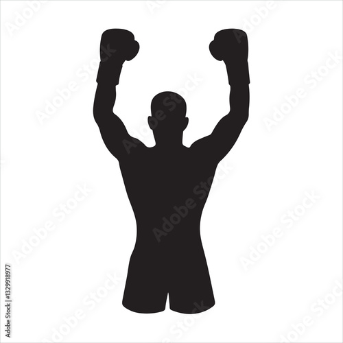 Silhouette of a boxer throwing a punch
