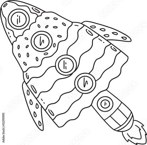 Space Popsicle Rocket Isolated Coloring Page 