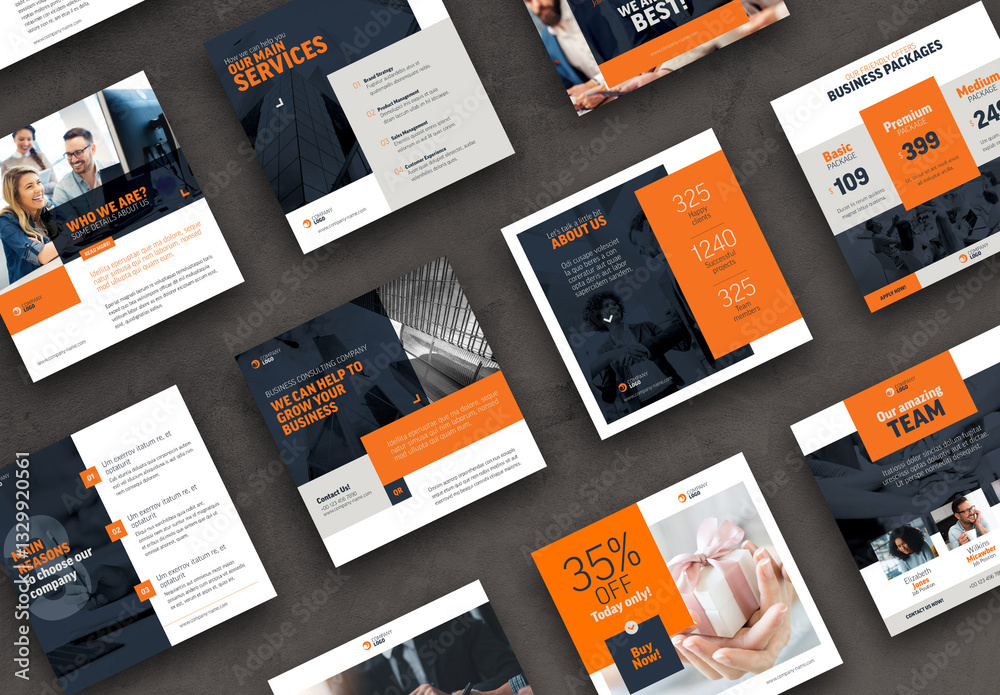 Business Consulting Social Media Post Layout Template Stock Template ...