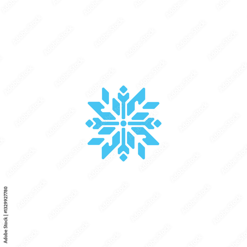 Snow flake icon logo flat vector design Snow flake icon logo flat vector design