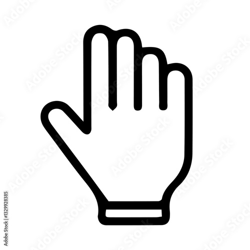 5 Fingers icon outlines on isolated white background,5 Fingers icon outlines on isolated white background, Hand cleaning icon, Professional service line icon. Cleaning glove with cloth.