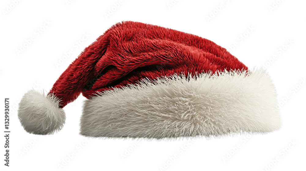 Png of A festive red Santa hat with white furry trim, perfect for holiday celebrations on transparent background. Png of A festive red Santa hat with white furry trim, perfect for holiday celebrations on transparent background.