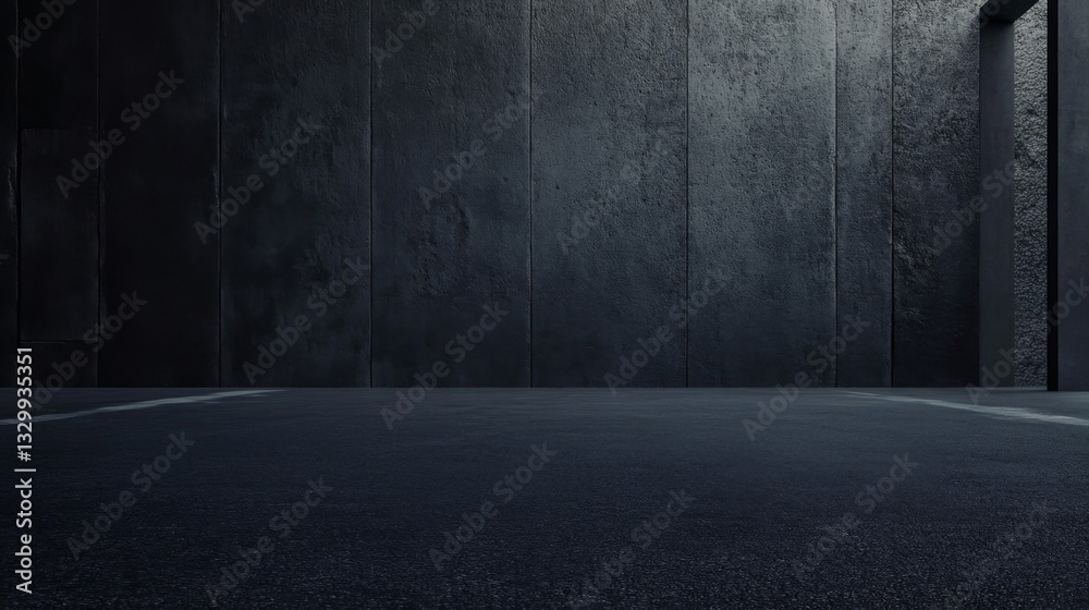 Dark Gray Concrete Wall and Floor Texture Background
