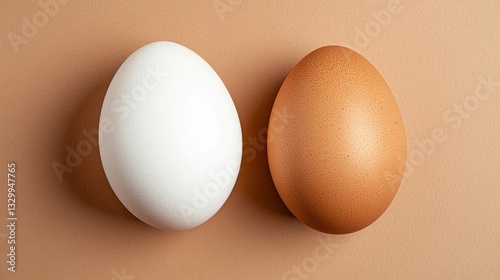 Wallpaper Mural White and Speckled Brown Eggs on Light Brown Background Torontodigital.ca