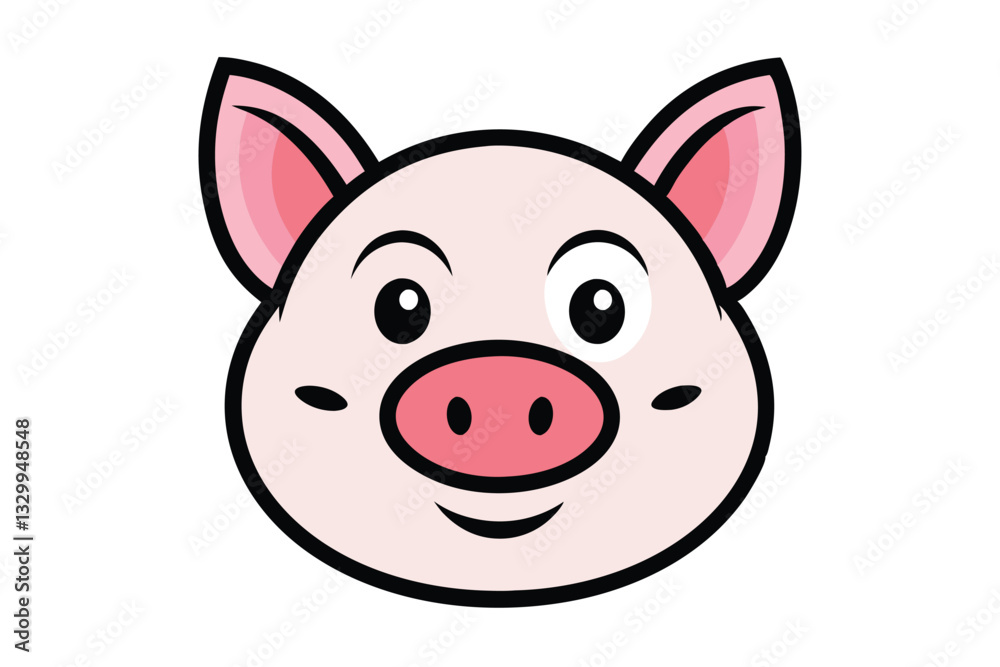 Cute animal Vector art in Illustration on a White Background