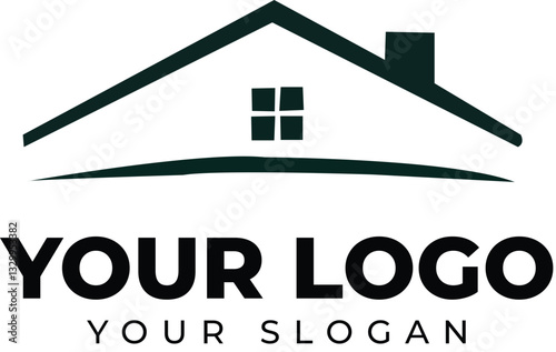  Classic House Roof Logo Template: Customizable Design for Real Estate and Home Services Brands - Create Your Unique Identity with this Traditional Home Icon Concept