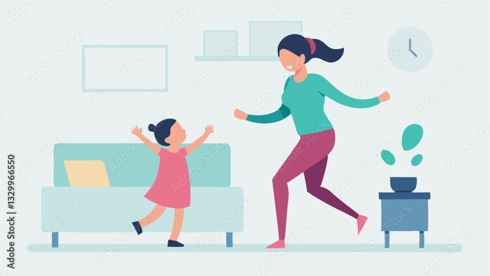 Joyful Mother and Child Dance: A Minimalist Happy Mother's Day Celebration. Perfect for cards, banners, websites, social media, and more! A vibrant, colorful illustration Joyful Mother and Child Dance: A Minimalist Happy Mother's Day Celebration. Perfect for cards, banners, websites, social media, and more! A vibrant, colorful illustration