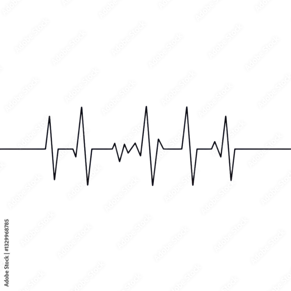 Minimalist electrocardiogram heartbeat line with rhythmic pattern and bold contrast, representing life pulse and cardiac rhythm Minimalist electrocardiogram heartbeat line with rhythmic pattern and bold contrast, representing life pulse and cardiac rhythm