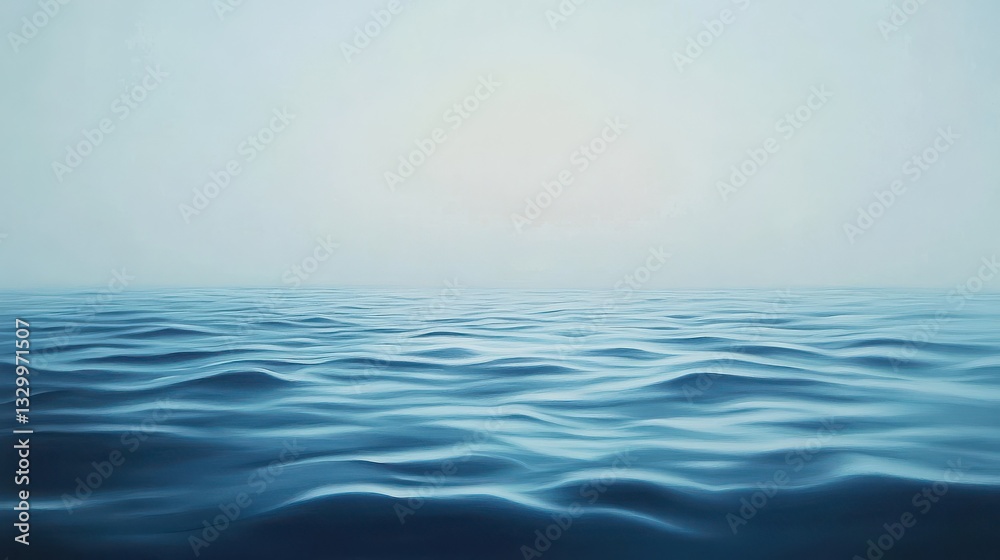 Obraz premium gradient of blue and white hues, with the blue being more prominent in the center and the white slightly to the left. The background is a light blue color, providing a serene