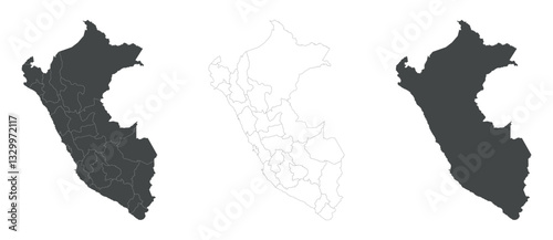 Peru map set illustrations eps 10