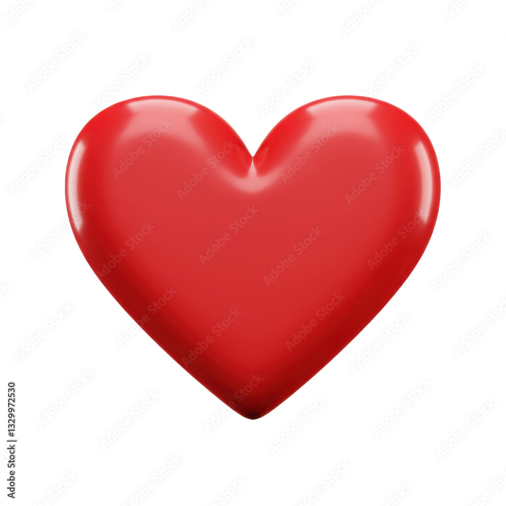 Red heart symbol in 3D rendering, representing love and romance with smooth curves and bright scarlet color, perfect for Valentine's Day Red heart symbol in 3D rendering, representing love and romance with smooth curves and bright scarlet color, perfect for Valentine's Day