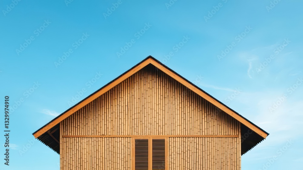 Minimalist bamboo house with clean lines and natural ventilation, Sustainable Housing, Minimalist organic architecture Minimalist bamboo house with clean lines and natural ventilation, Sustainable Housing, Minimalist organic architecture