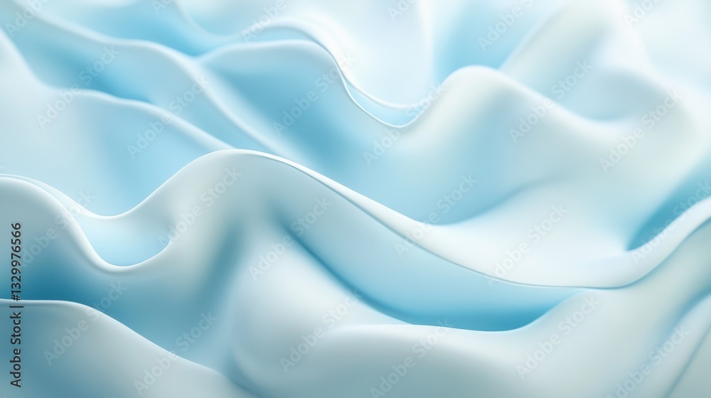 Obraz premium Aerial light blue abstract gradient background blur white waves pattern.