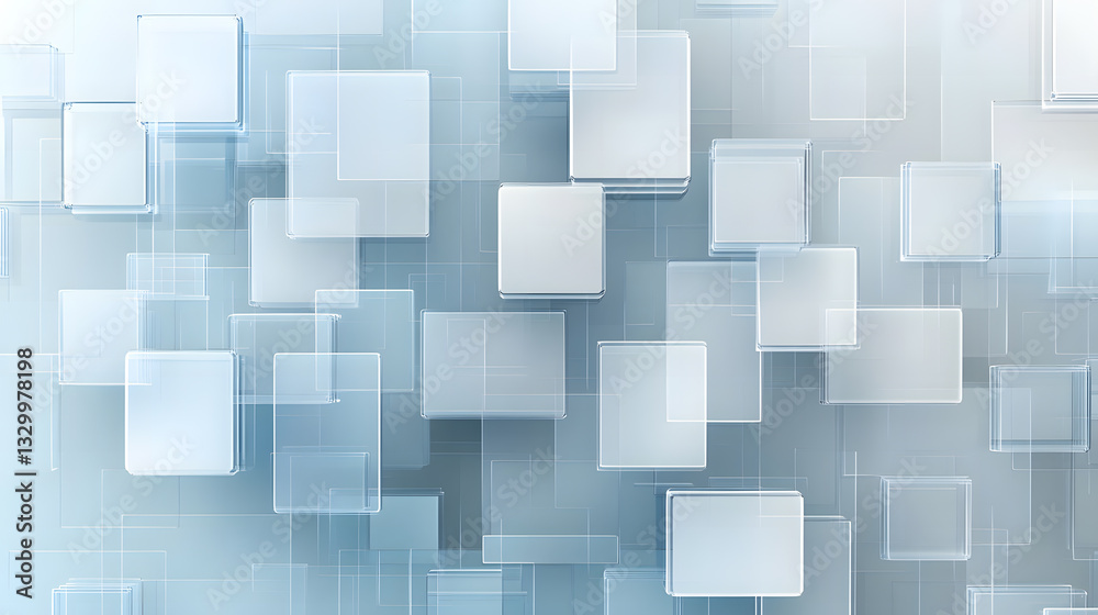 Abstract Geometric Background of Overlapping Squares in Light Blue Tones Abstract Geometric Background of Overlapping Squares in Light Blue Tones