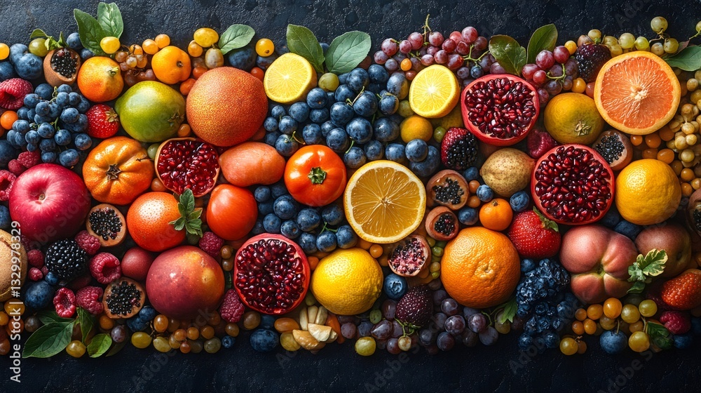 Fresh seasonal fruit creating vibrant and colorful display