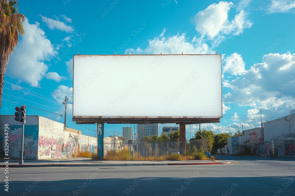 Urban Billboard With Blue Sky