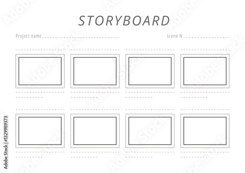 Simple Storyboard Isolated in White, Vector Background 