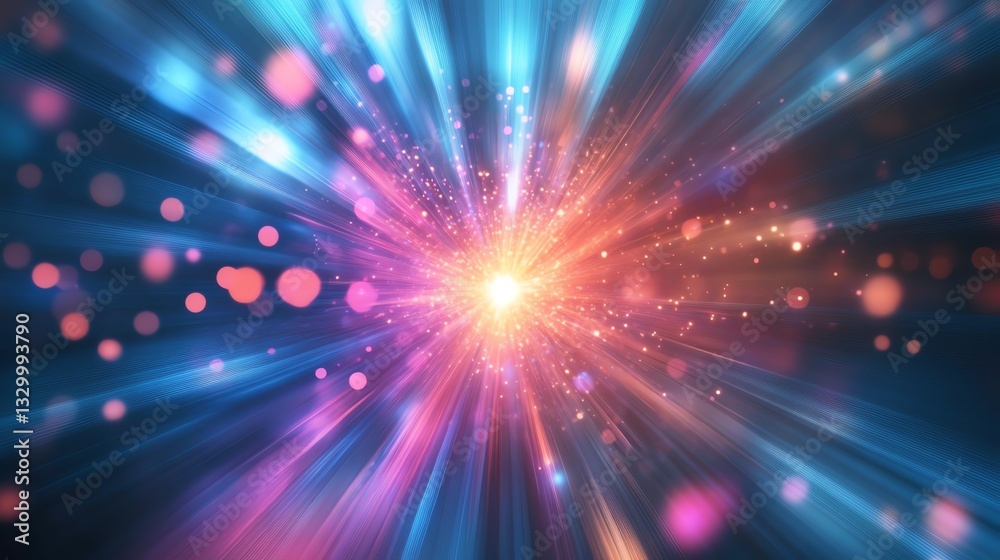 Fototapeta premium Vibrant explosion of color and light effects.