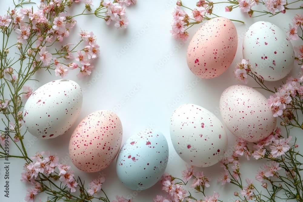 Circular Pastel Egg Arrangement With Flowers