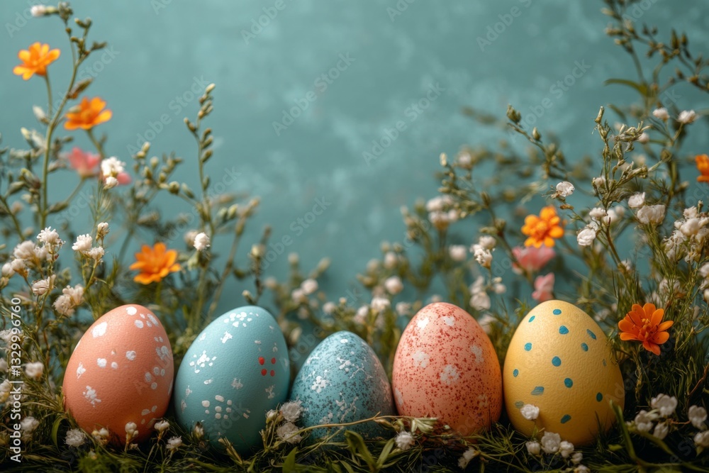 Decorative Easter Eggs With Flowers