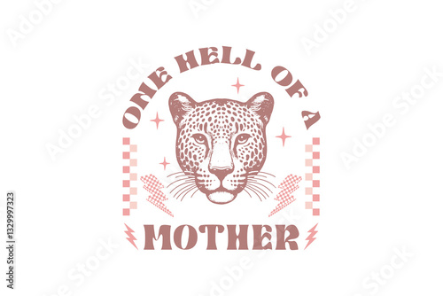 One hell of a mother, Checkered Motherhood T Shirt Design