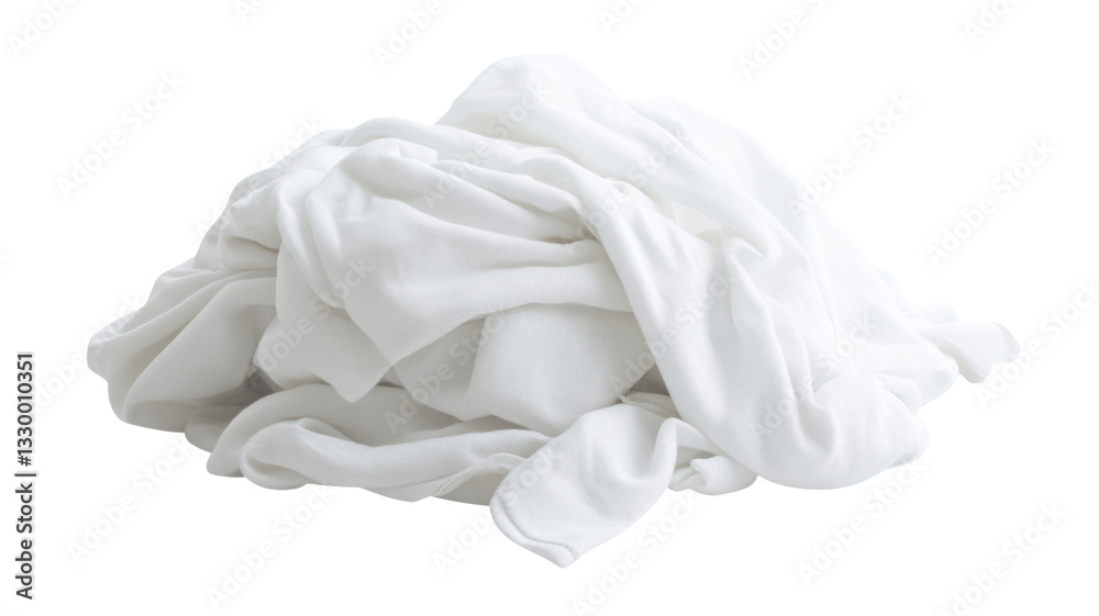 Obraz premium Pile of white clothes forming an abstract shape on transparent background