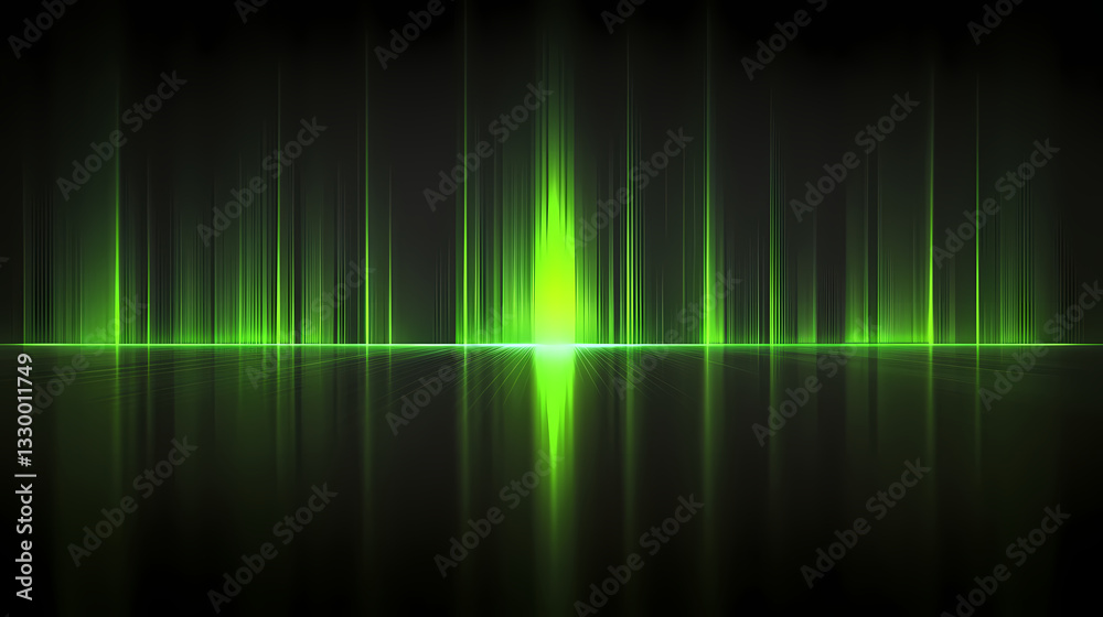 Mysterious green light: vertical green lines beam through a dark atmosphere. this graphic creates an abstract and evocative representation of technology and data. Resonant Beams. Illustration Mysterious green light: vertical green lines beam through a dark atmosphere. this graphic creates an abstract and evocative representation of technology and data. Resonant Beams. Illustration
