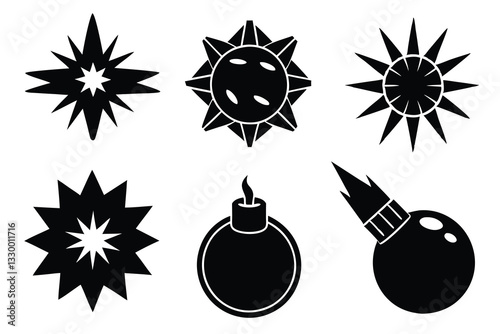bomb icons set