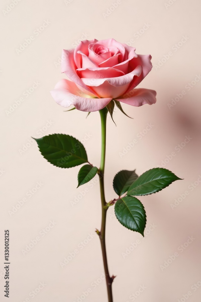 Fototapeta premium Single rose in a simple yet elegant composition, bloom, simple