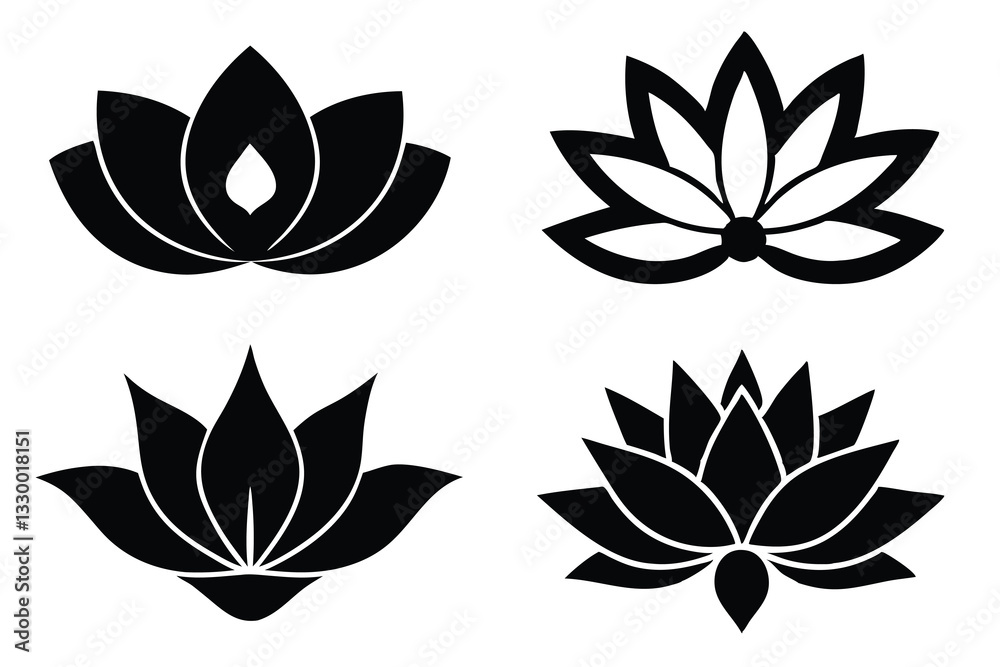 Obraz premium set of lotus flowers