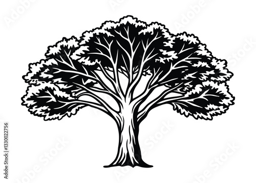 Silhouette of teak isolated on a white background