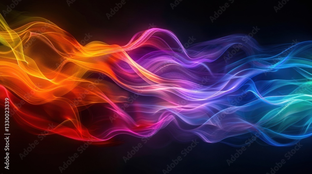 Obraz premium Abstract Rainbow Waves: A Symphony of Color and Light