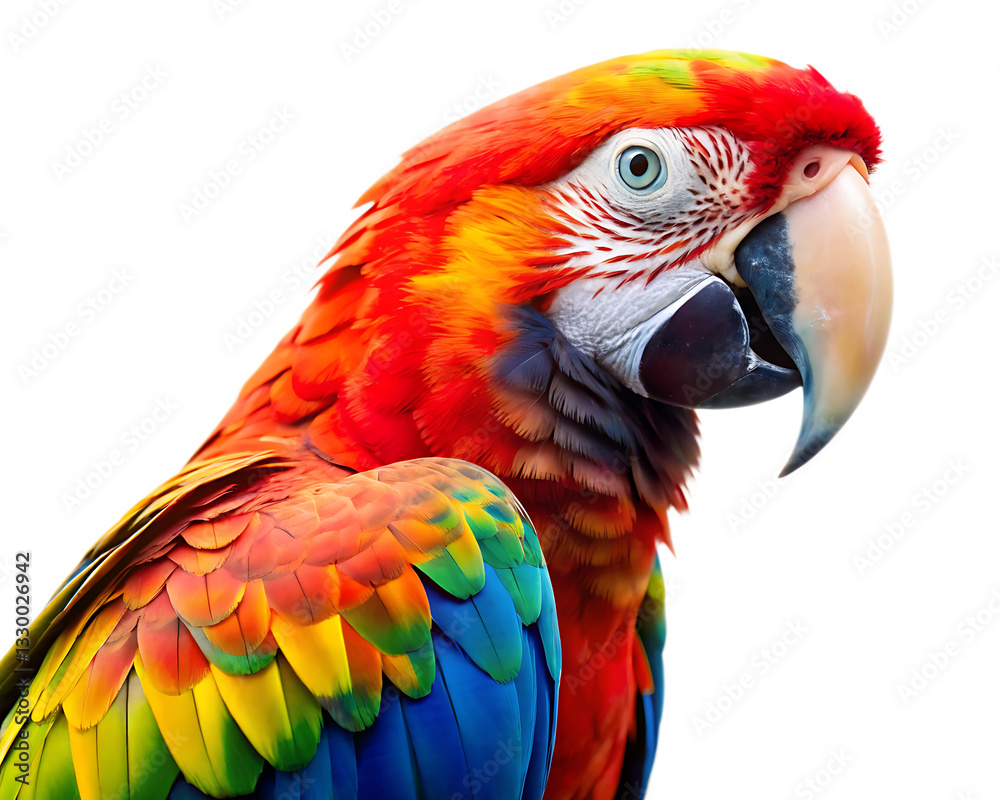 Obraz premium colorful parrot Isolated On White Background.PNG