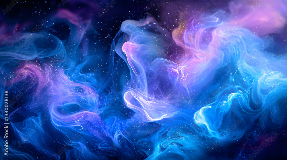 Fototapeta premium Abstract Smoke Flowing with Blue and Purple Colors for Background Design