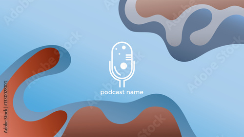 Wallpaper Mural PODCAST GRADIENT BLUE BACKGROUND COLORFUL WITH HAND DRAWN ORGANIC SHAPES COLOR SIMPLE TEMPLATE DESIGN VECTOR. GOOD FOR COVER DESIGN, BANNER, WEB,SOCIAL MEDIA Torontodigital.ca