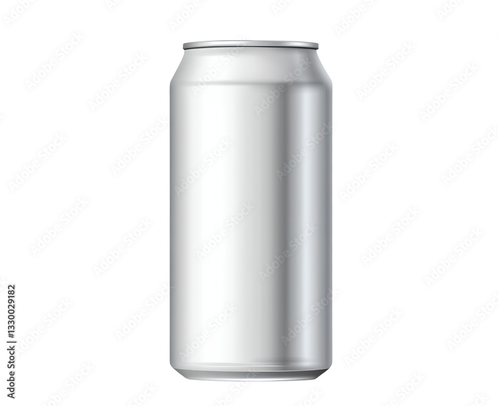 Vector white blank aluminum can isolated on a transparent background, a mockup for the design and presentation of beer or soft drink product packaging in a photorealistic style Vector white blank aluminum can isolated on a transparent background, a mockup for the design and presentation of beer or soft drink product packaging in a photorealistic style