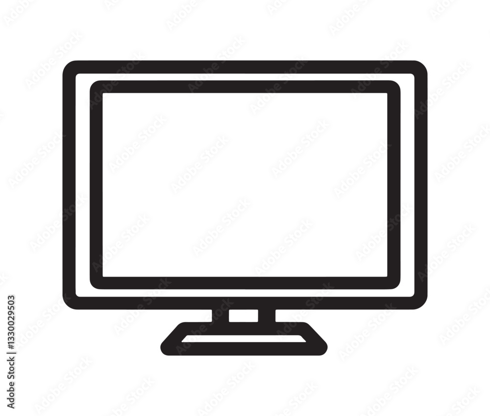 lcd monitor isolated on white, Modern monitor icon – minimalist screen design. lcd monitor isolated on white, Modern monitor icon – minimalist screen design.