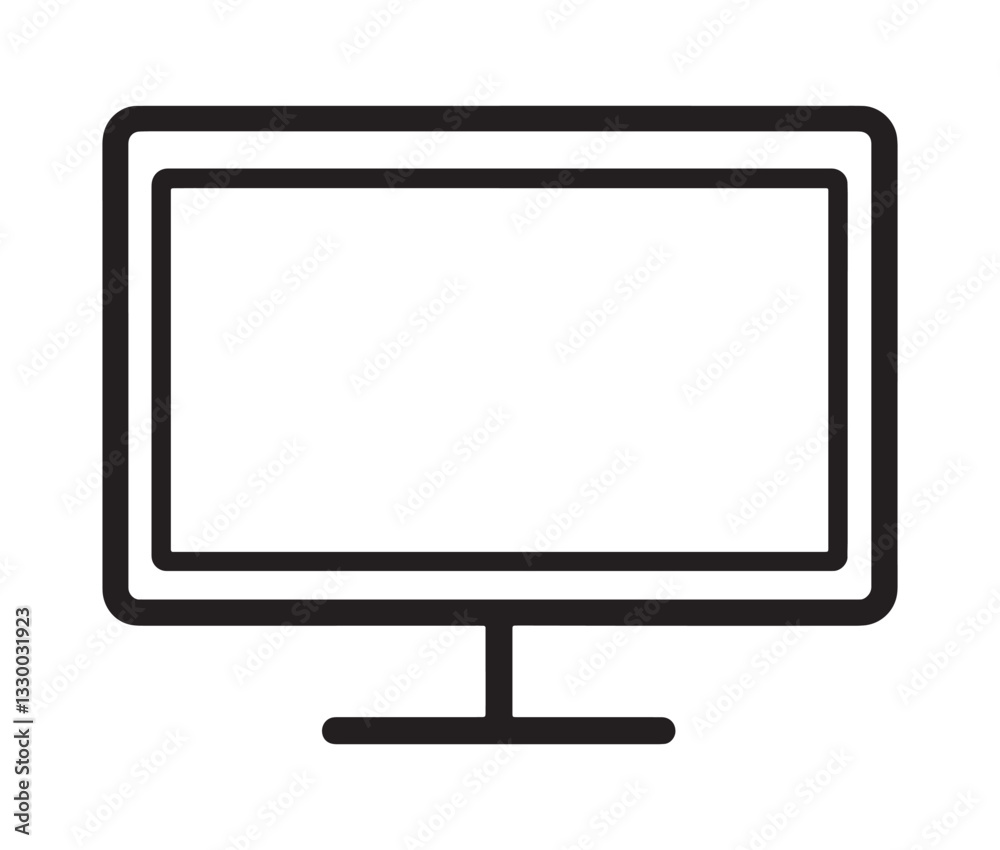 lcd monitor isolated on white, Modern monitor icon – minimalist screen design. lcd monitor isolated on white, Modern monitor icon – minimalist screen design.