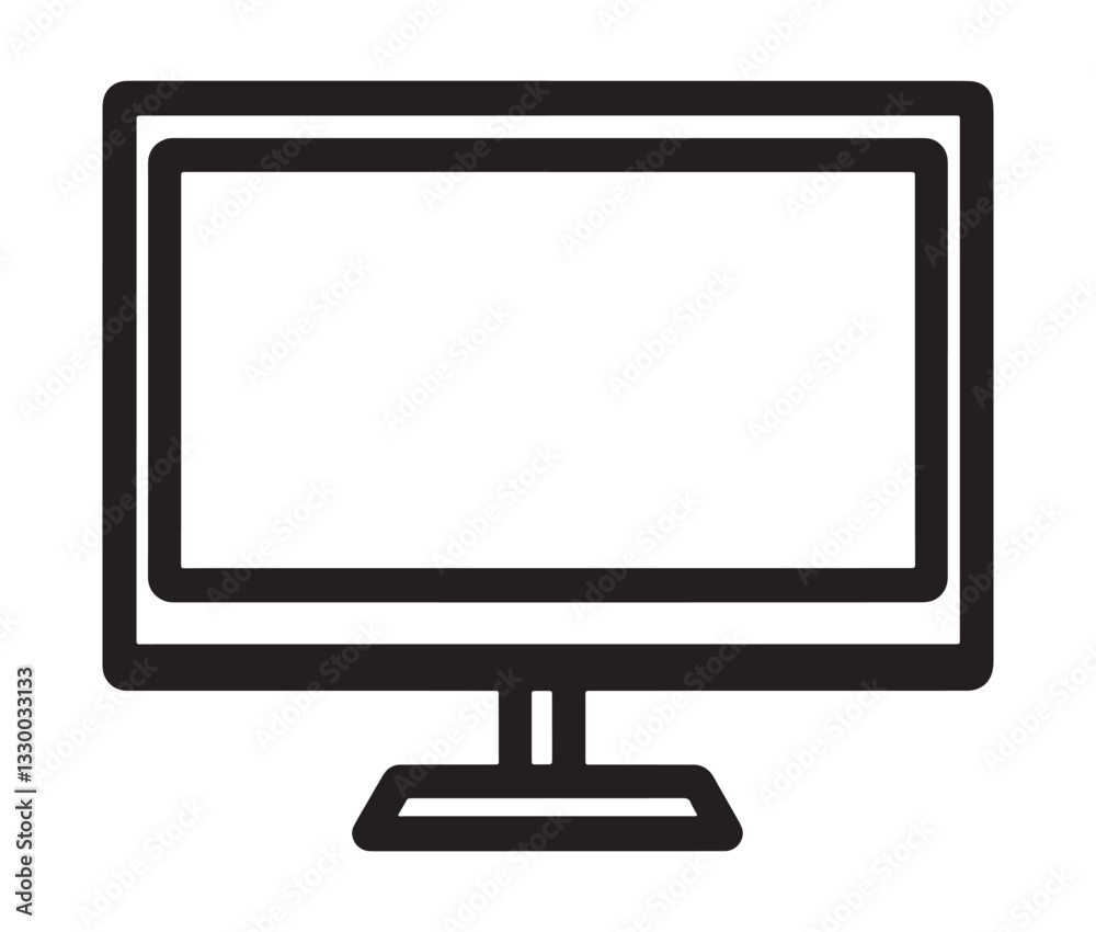 lcd monitor isolated on white, Modern monitor icon – minimalist screen design. lcd monitor isolated on white, Modern monitor icon – minimalist screen design.