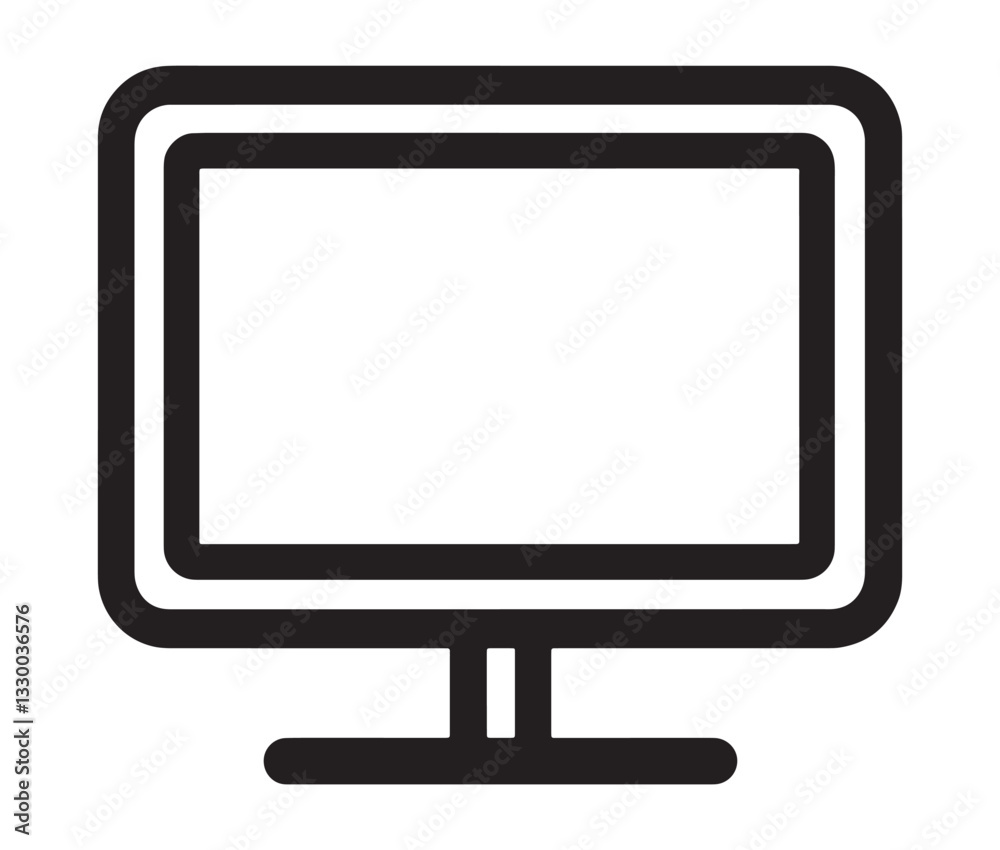 lcd monitor isolated on white, Modern monitor icon – minimalist screen design. lcd monitor isolated on white, Modern monitor icon – minimalist screen design.