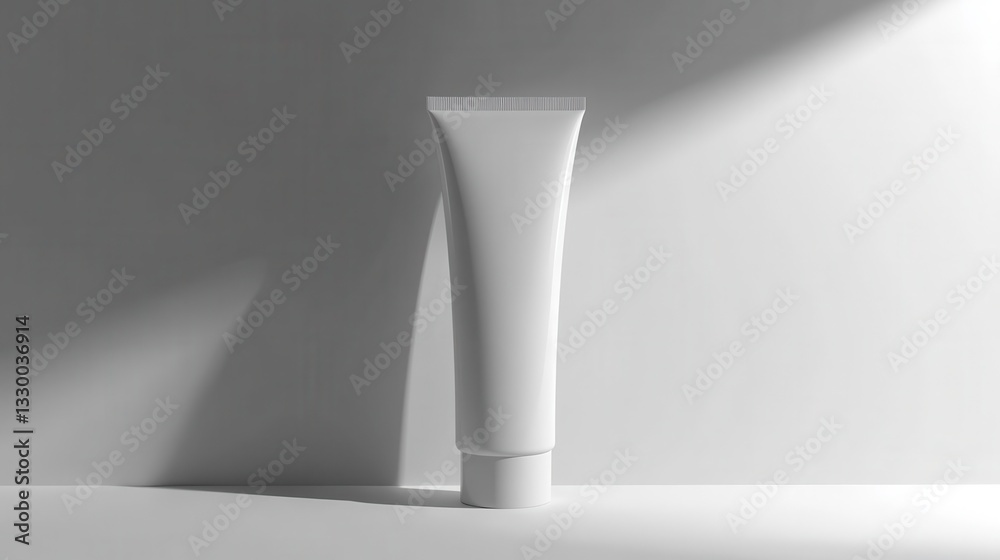 Glossy 3D Mockup of Cosmetic Tube on Minimal Background Glossy 3D Mockup of Cosmetic Tube on Minimal Background