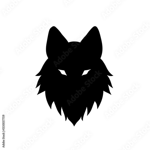 Minimalist black silhouette of a wolf's head symbolizing wilderness and loyalty