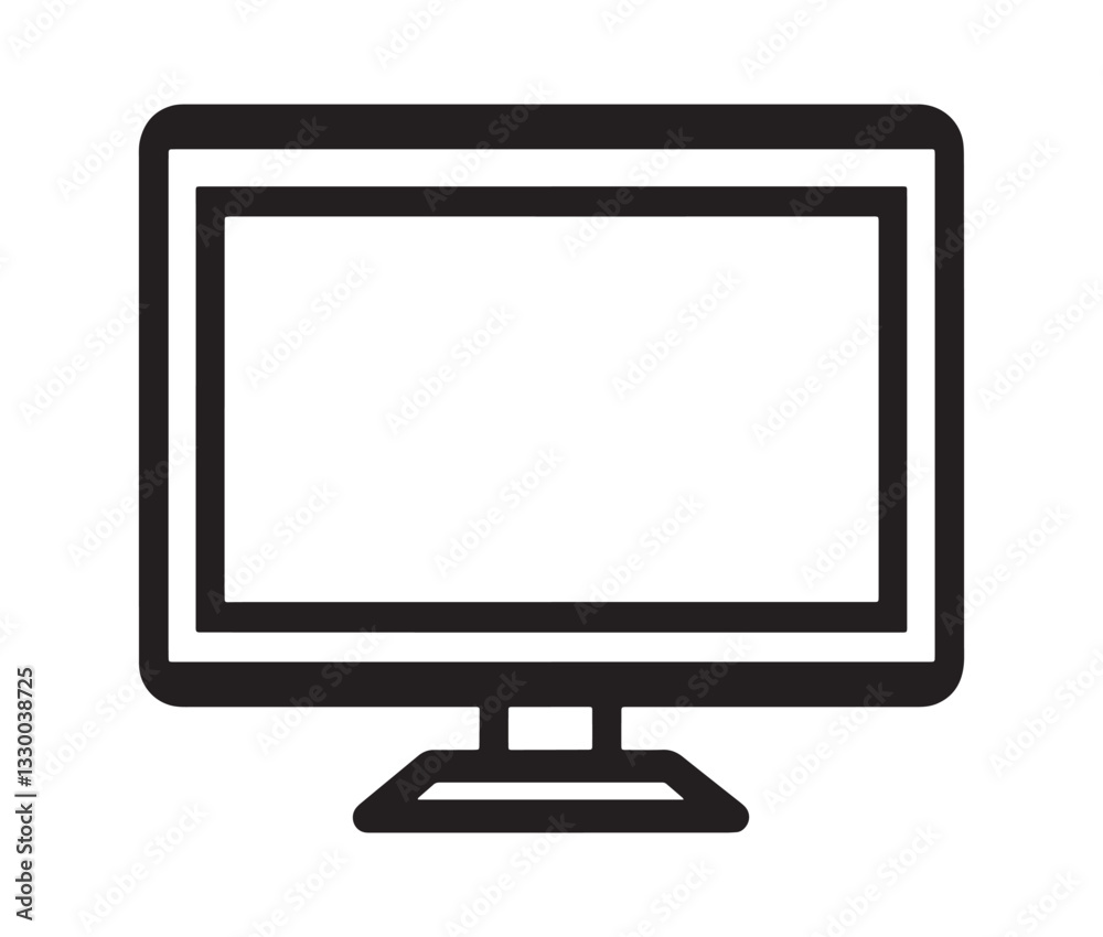 lcd monitor isolated on white, Modern monitor icon – minimalist screen design. lcd monitor isolated on white, Modern monitor icon – minimalist screen design.